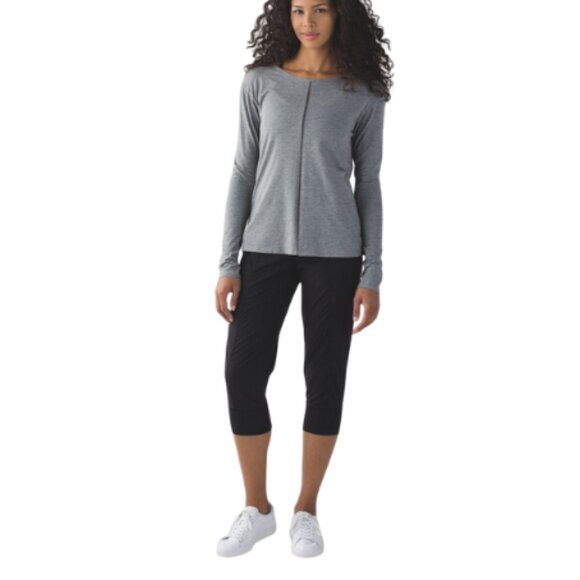 Lululemon Womens 6 In Flux Crop Black Pull On Pant - Picture 1 of 12
